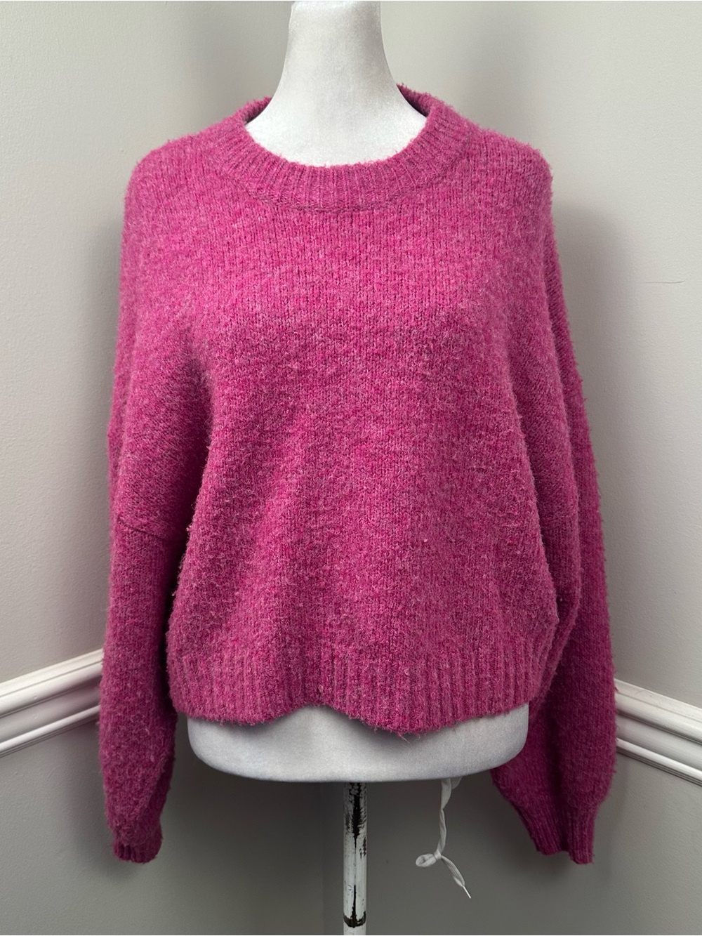 Pilcro by Anthropologie Chunky Pink Crewneck Sweater S
